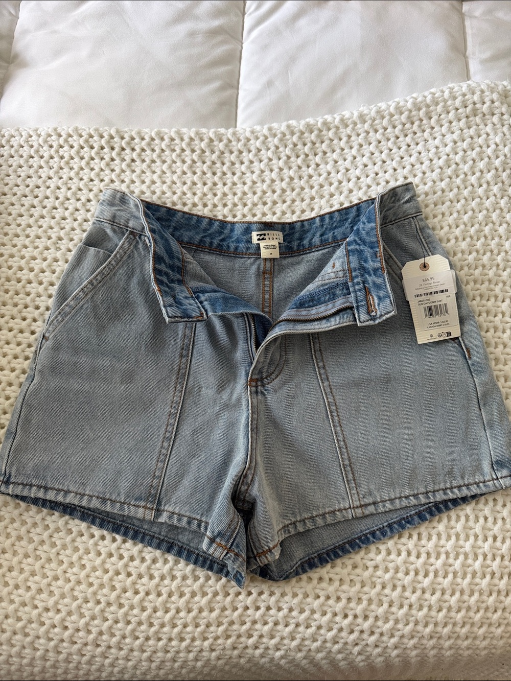 Billabong Light Blue High-Rise Denim Shorts
